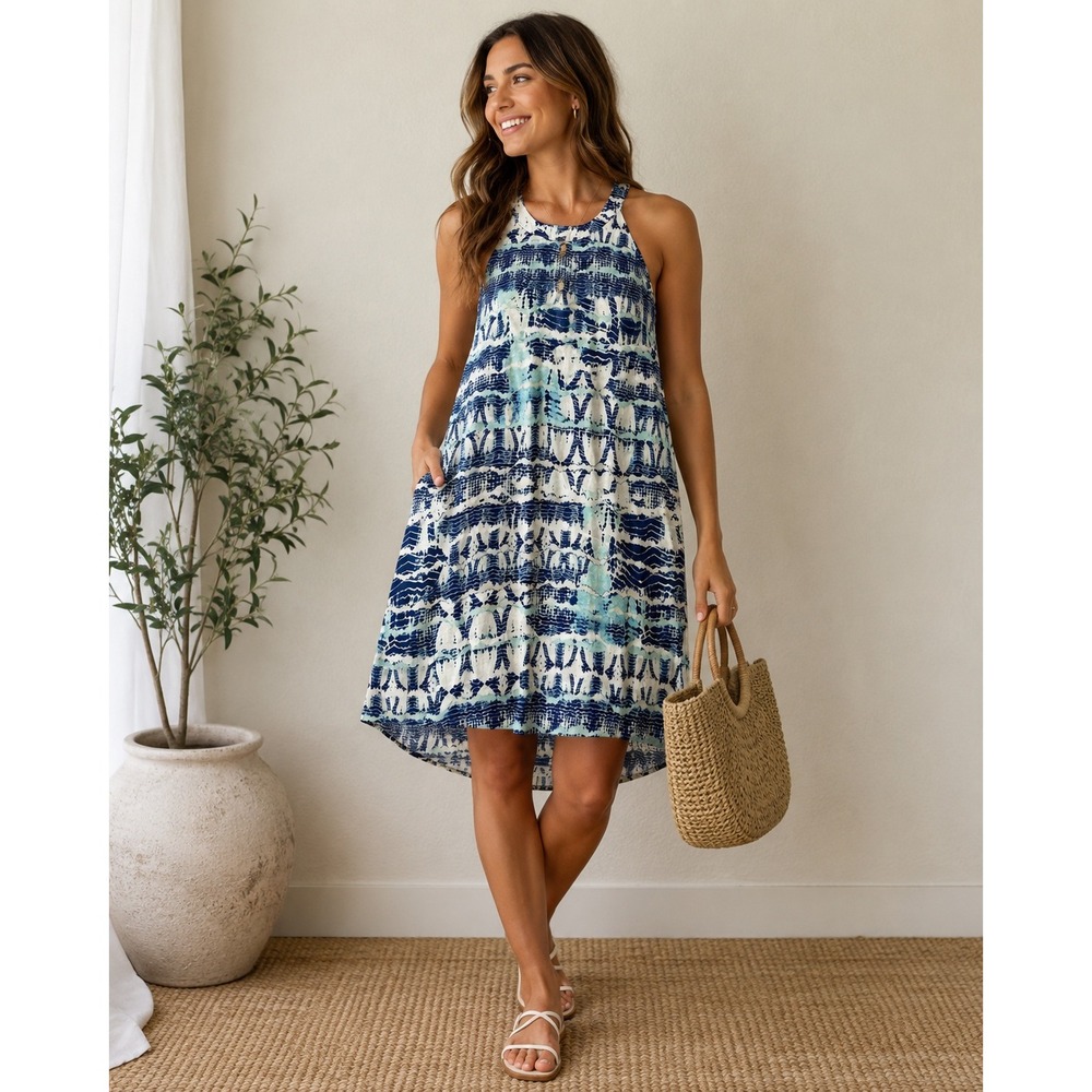 Nicole Miller New York Dress 100% Linen Halter NWT XS